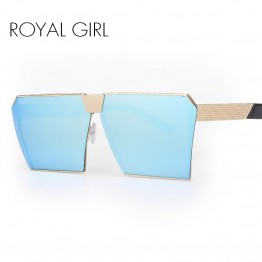 ROYAL GIRL New brand designer Mirrored Glasses Shield style Sunglasses Women Vintage Oversize Sun glasses ss812